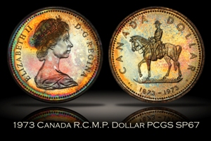 1973 Canada R.C.M.P. Silver Dollar PCGS SP67