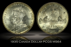 1935 Canada Silver Dollar PCGS MS64