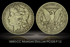 1890-CC Morgan Dollar PCGS F12