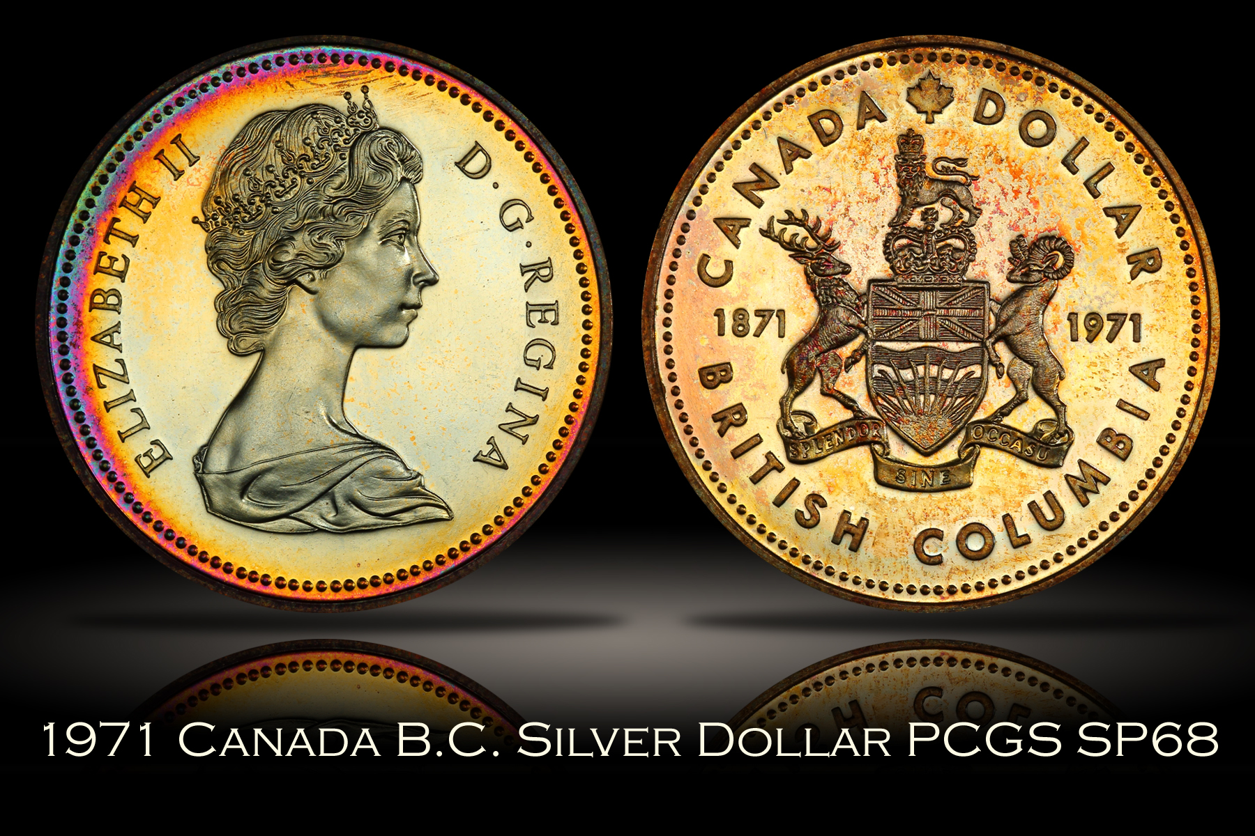 1971年 カナダ 1ドル PCGS SP66 コロンビア SV800 銀貨 1971年 カナダ 1ドル PCGS SP66 コロンビア SV800 銀貨 カナダ