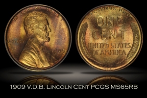 1909 V.D.B. Lincoln Cent PCGS MS65RB