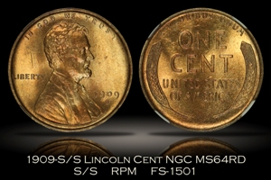 1909-S/S Lincoln Cent FS-1501 NGC MS64RD
