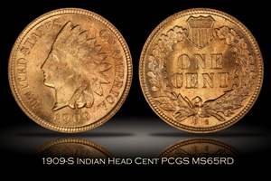 1909-S Indian Head Cent PCGS MS65RD
