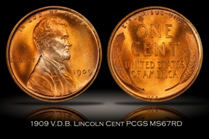 1909 V.D.B Lincoln Cent PCGS MS67RD