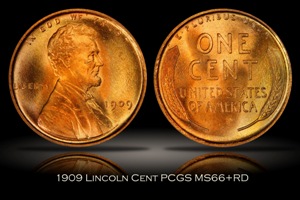 1909 Lincoln Cent PCGS MS66+RD