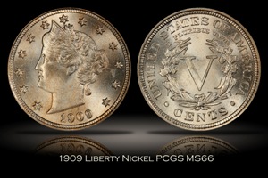 1909 Liberty Nickel PCGS MS66
