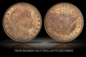 1909 Barber Half Dollar PCGS MS65