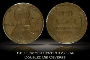 1917 Doubled Die Obverse Lincoln Cent PCGS G04