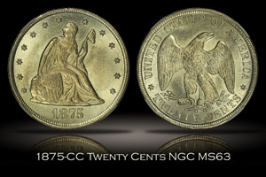 1875-CC Twenty Cents NGC MS63