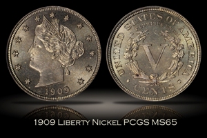 1909 Liberty Nickel PCGS MS65