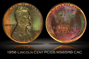 1956 Lincoln Cent PCGS MS65RB CAC