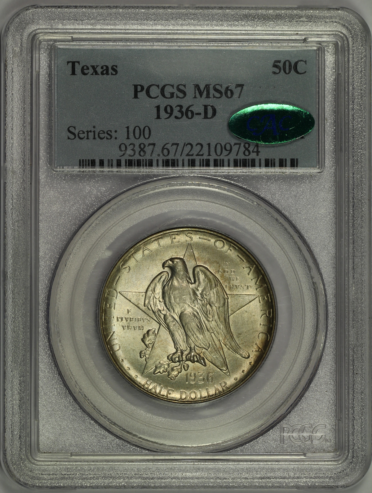 Michael Kittle Rare Coins 1936D Texas Half PCGS MS67 CAC