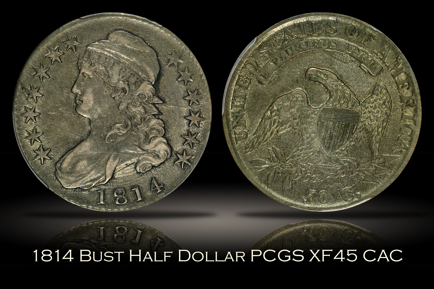 Michael Kittle Rare Coins 1814 Capped Bust Half Dollar PCGS XF45 CAC