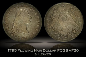 1795 Flowing Hair Silver Dollar 2 Leaves PCGS VF20