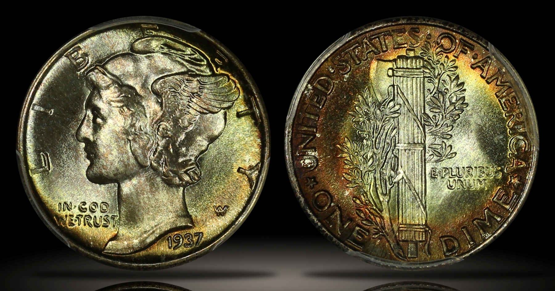 1937 Mercury Dime PCGS MS68