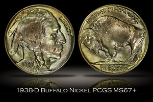 1938-D Buffalo Nickel PCGS MS67+