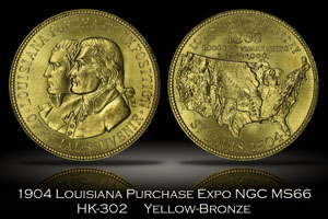 1904 Louisiana Purchase Expo Official Medal HK-302 NGC MS66