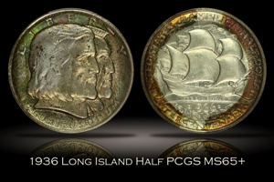 1936 Long Island Half PCGS MS65+