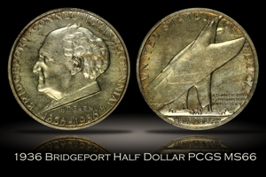 1936 Bridgeport Half PCGS MS66