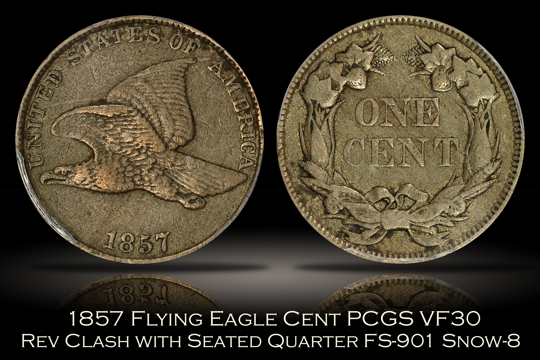 1857 Flying Eagle Cent FS-901 Clash PCGS VF30 EEPS