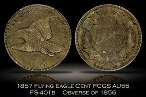 1857 Flying Eagle Cent FS-401b Obverse of 1856 PCGS AU55