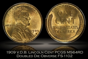 1909 VDB Lincoln Cent DDO FS-1102 PCGS MS64RD
