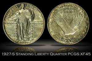 1927-S Standing Liberty Quarter PCGS XF45