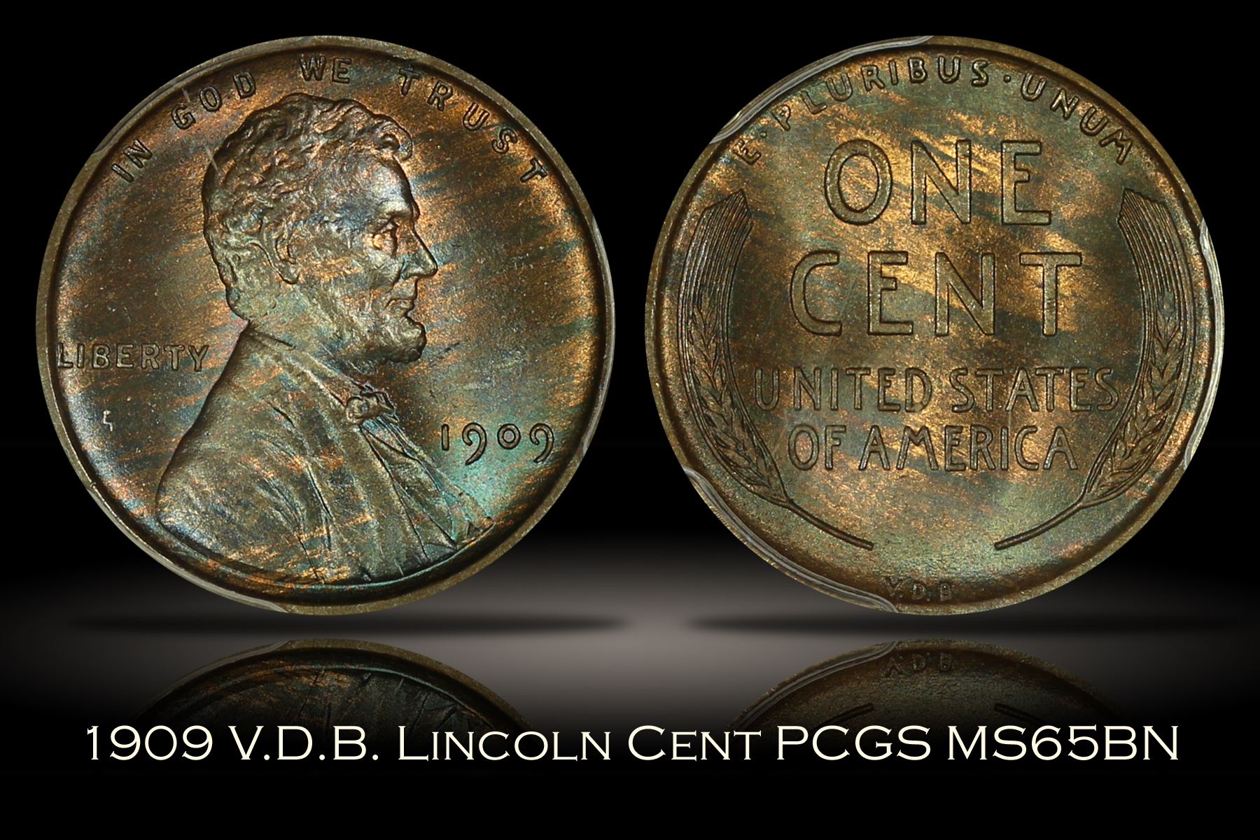 1909 V.D.B. Lincoln Cent PCGS MS65BN
