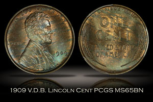 1909 V.D.B. Lincoln Cent PCGS MS65BN