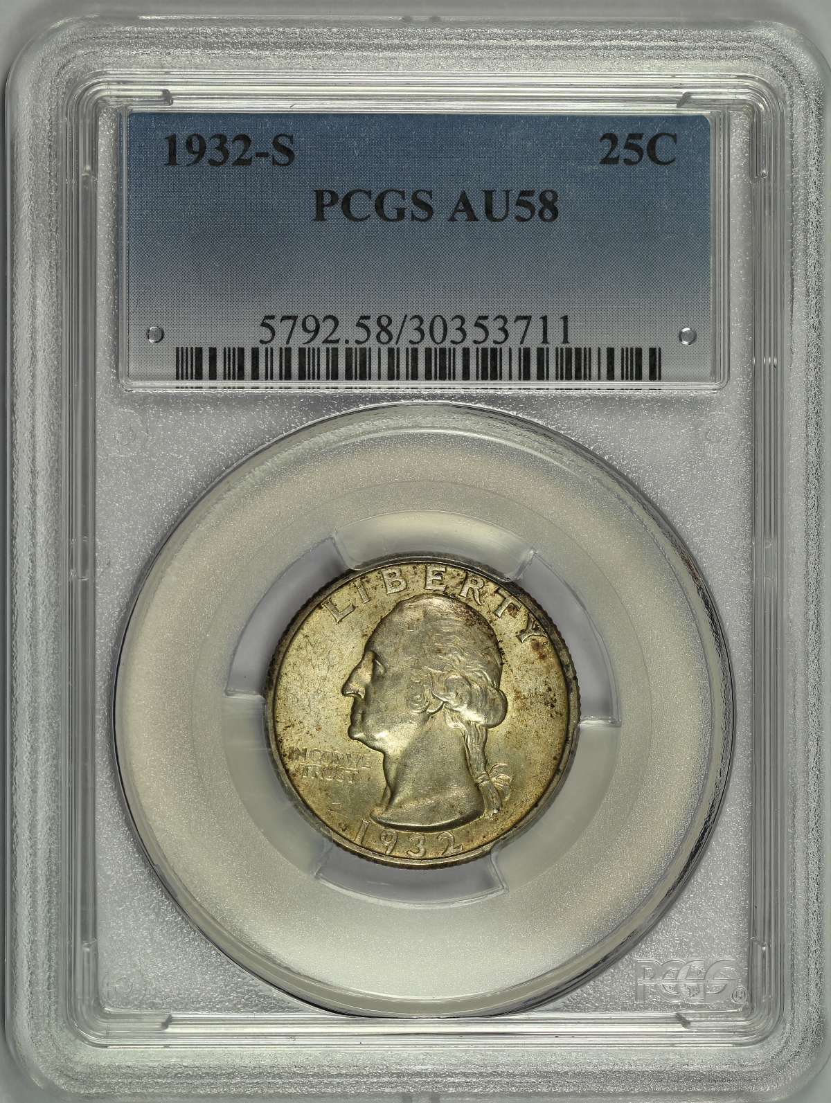 Michael Kittle Rare Coins - 1932-S Washington Quarter PCGS AU58