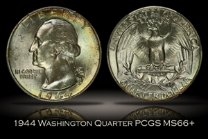 1944 Washington Quarter PCGS MS66+