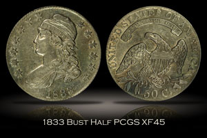1833 Capped Bust Half Dollar PCGS XF45