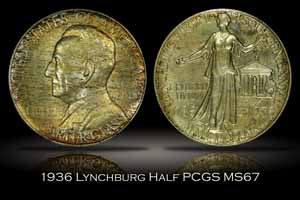 1936 Lynchburg Virginia Sesquicentennial Commemorative Half Dollar PCGS MS67