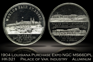 1904 Louisiana Purchase Expo Palace of Varied Industry HK-321 NGC MS66DPL