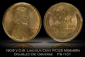 1909 VDB Lincoln Cent DDO FS-1101 PCGS MS64BN