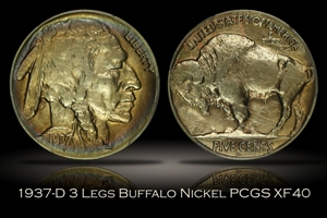 1937-D 3 Legs Buffalo Nickel PCGS XF40