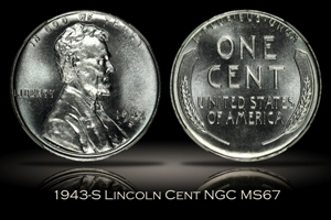 1943-S Lincoln Cent NGC MS67