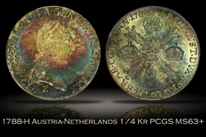 1788-H Austria-Netherlands 1/4 Kronenthaler PCGS MS63+