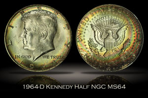 1964-D Kennedy Half NGC MS64