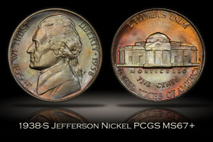 1938-S Jefferson Nickel PCGS MS67+