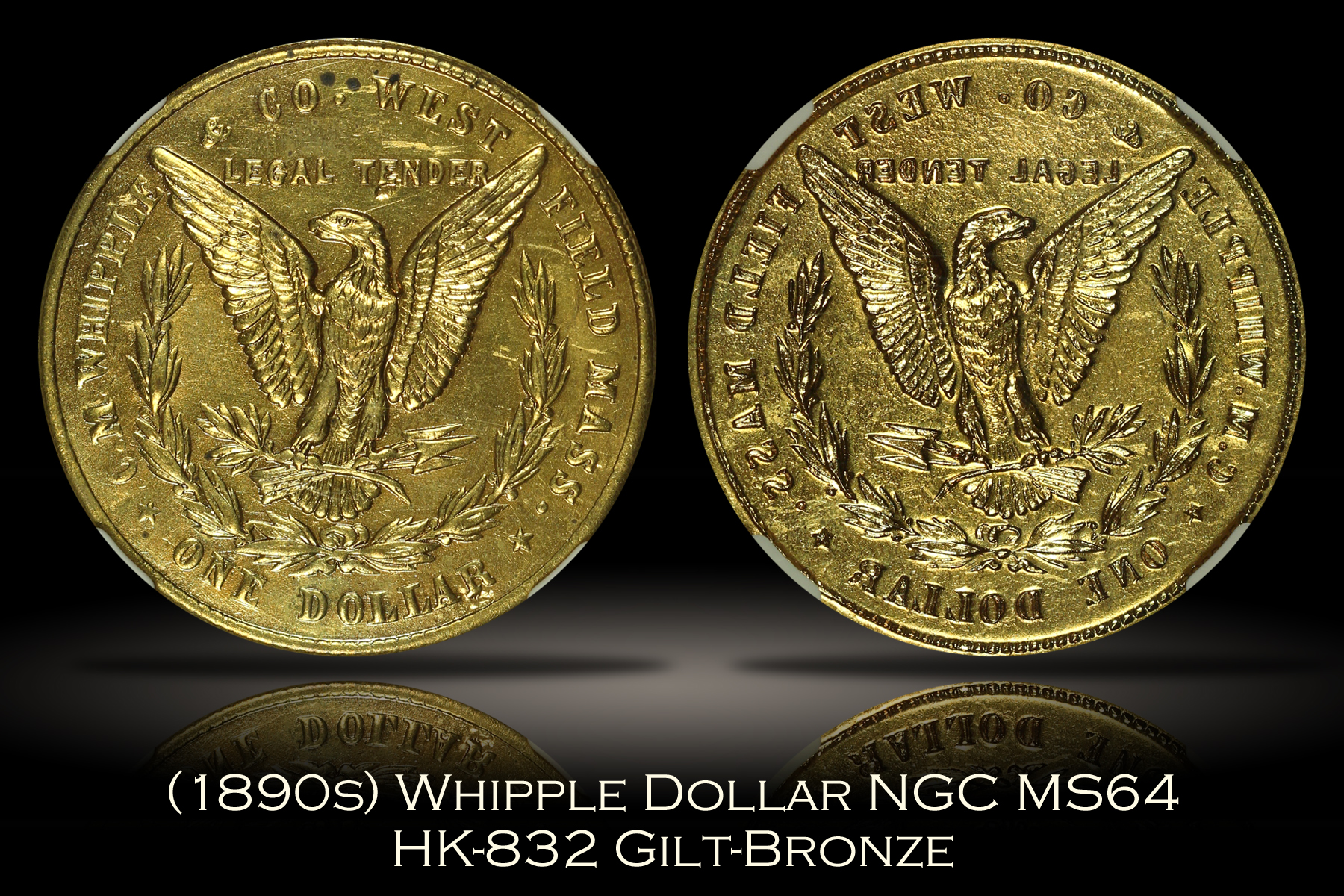 (1890s) Whipple Dollar HK-832 NGC MS64