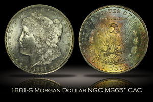 1881-S Morgan Dollar NGC MS65* CAC
