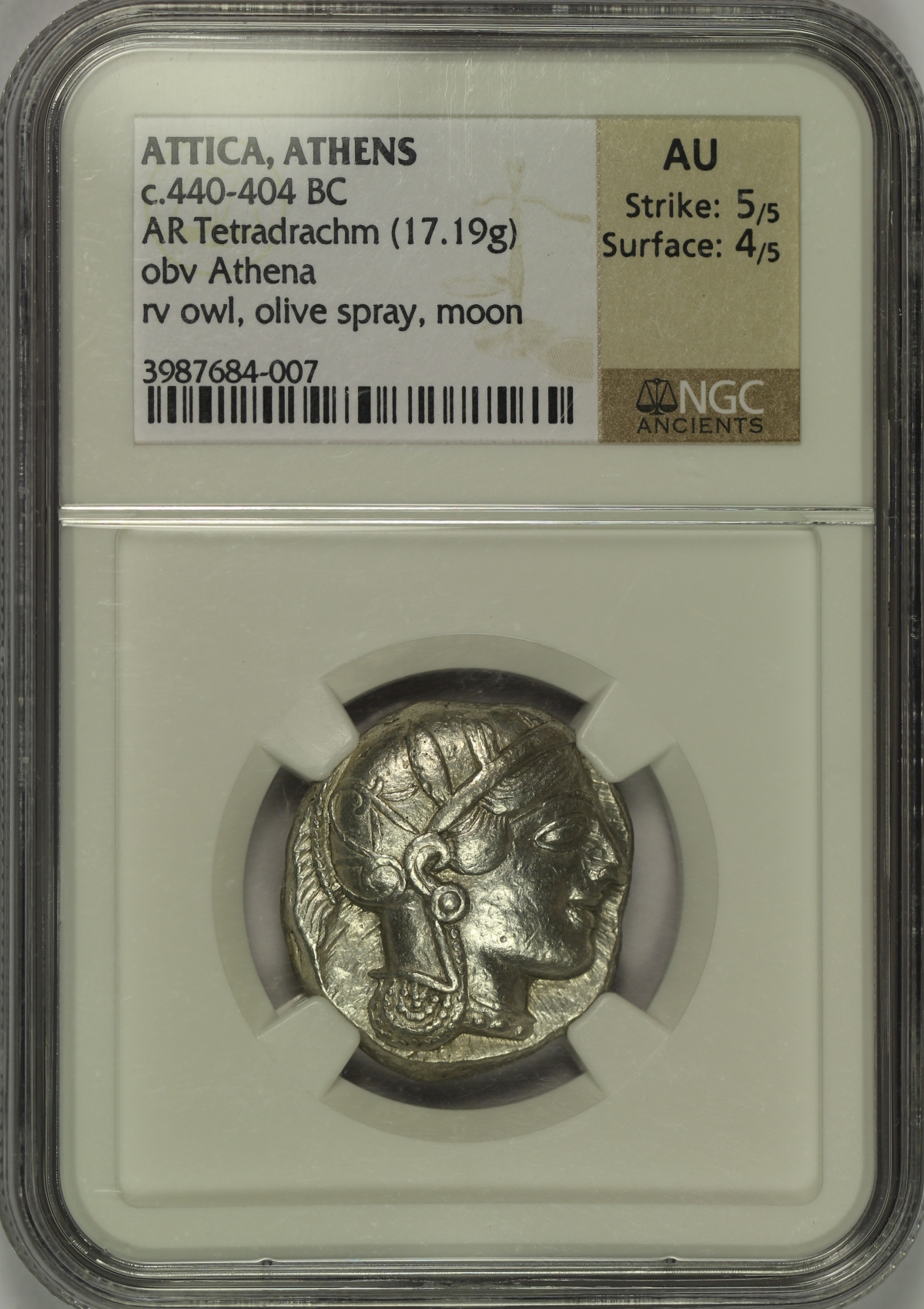 Michael Kittle Rare Coins - 440-404 BC Athens Attica Tetradrachm