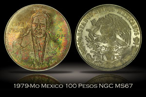 1979-Mo Mexico 100 Pesos NGC MS67