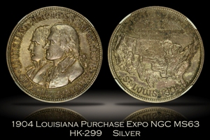 1904 Louisiana Purchase Expo Official Medal HK-299 NGC MS63