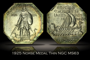 1925 Norse Medal Thin NGC MS63
