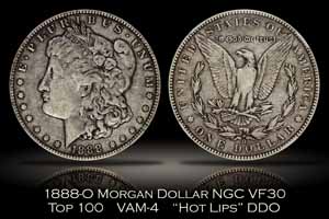 1888-O Morgan Dollar Hot Lips DDO VAM-4 NGC VF30