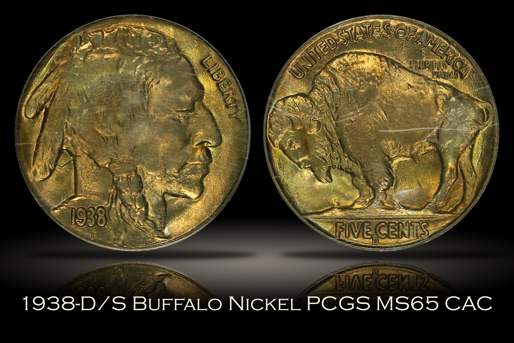 1938-D/S Buffalo Nickel PCGS MS65 OGH CAC