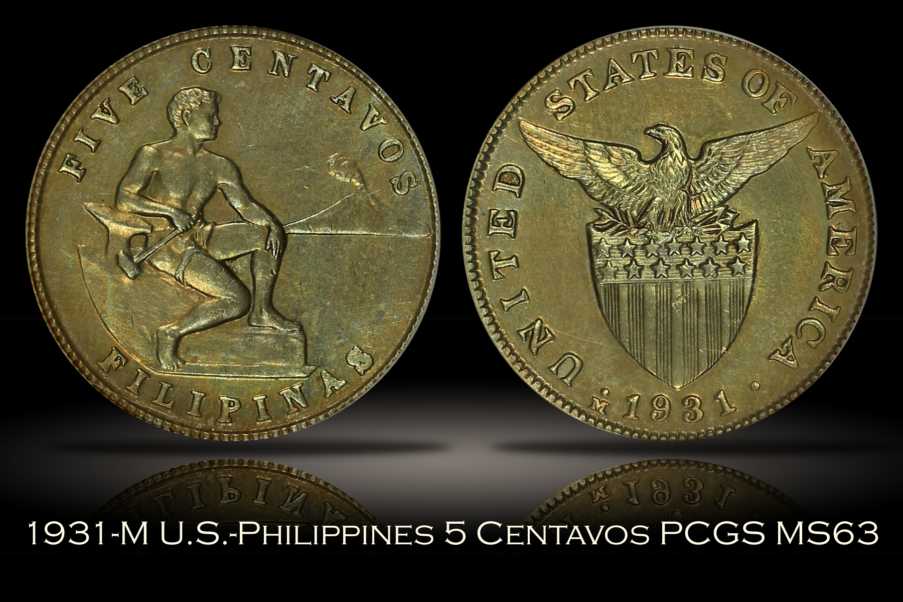 1931-M U.S.-Philippines 5 Centavos PCGS MS63