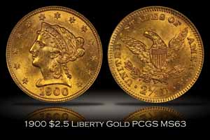 1900 $2.5 Liberty PCGS MS63